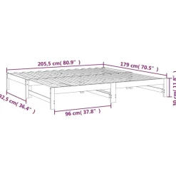 vidaXL Sofá cama extraíble madera maciza de pino 2x(90x200) cm Natural Clearance