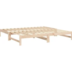 vidaXL Sofá cama extraíble madera maciza de pino 2x(90x200) cm Natural Clearance