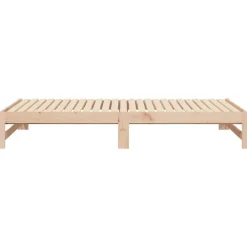 vidaXL Sofá cama extraíble madera maciza de pino 2x(90x200) cm Natural Clearance