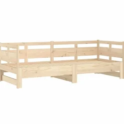 vidaXL Sofá cama extraíble madera maciza de pino 2x(90x200) cm Natural