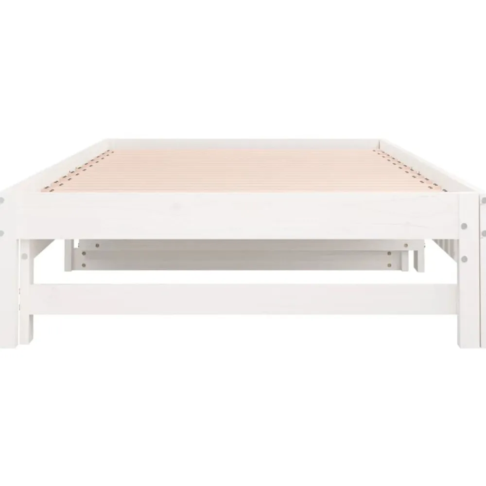 vidaXL Sofá cama extraíble sin colchón 2x(90x200) cm Blanco Sale