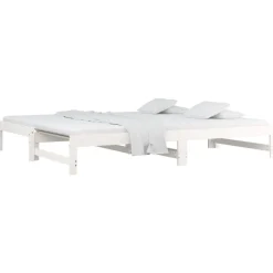 vidaXL Sofá cama extraíble sin colchón 2x(90x200) cm Blanco Sale