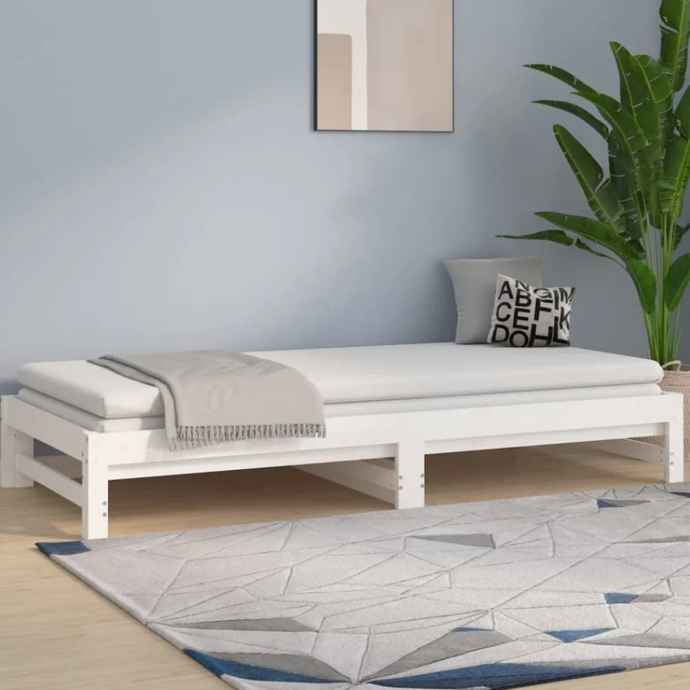 vidaXL Sofá cama extraíble sin colchón 2x(90x200) cm Blanco Sale