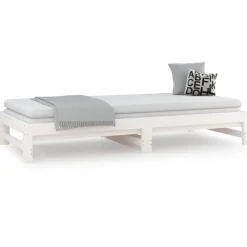vidaXL Sofá cama extraíble sin colchón 2x(90x200) cm Blanco Sale