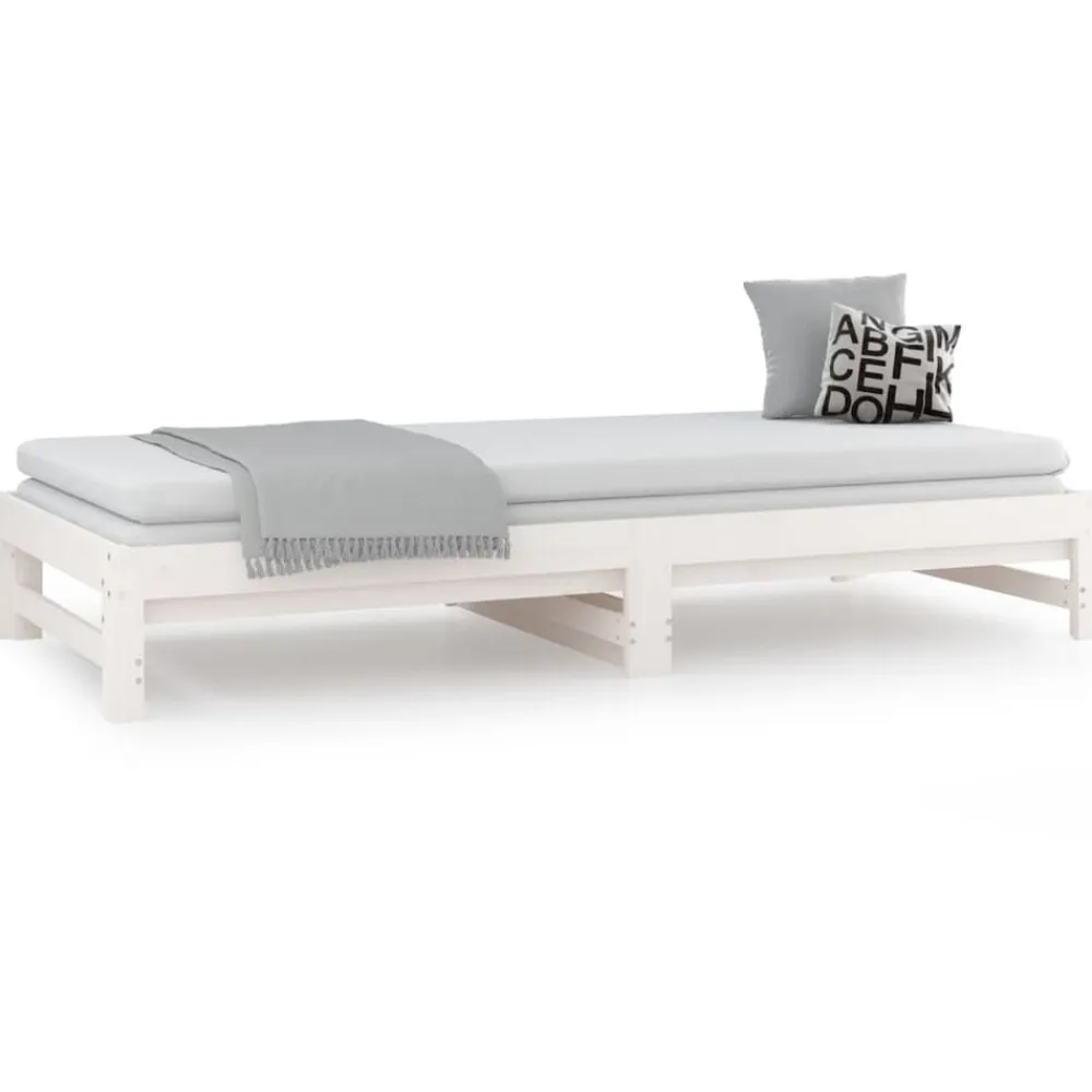 vidaXL Sofá cama extraíble sin colchón 2x(90x200) cm Blanco Sale