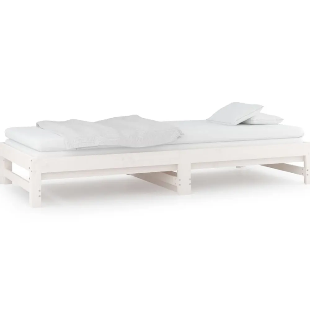 vidaXL Sofá cama extraíble sin colchón 2x(90x200) cm Blanco Sale