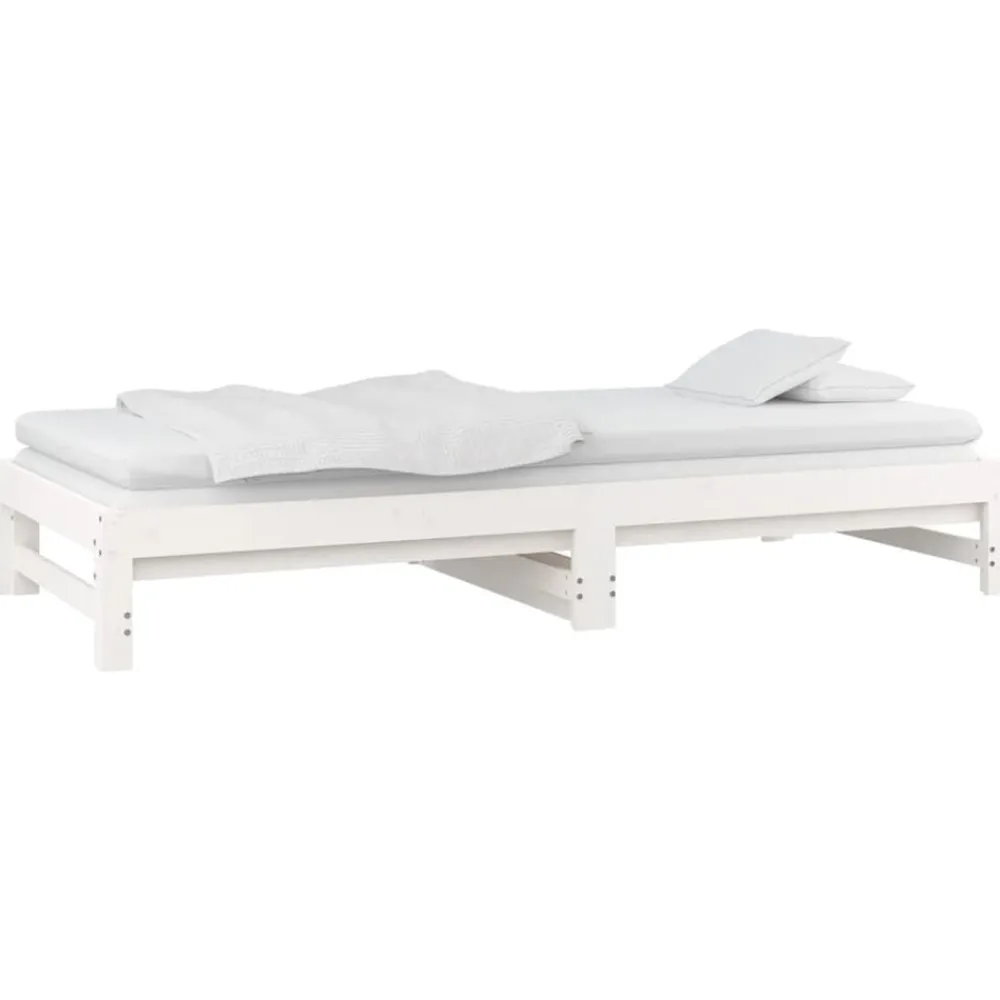 vidaXL Sofá cama extraíble sin colchón 2x(90x200) cm Blanco Sale