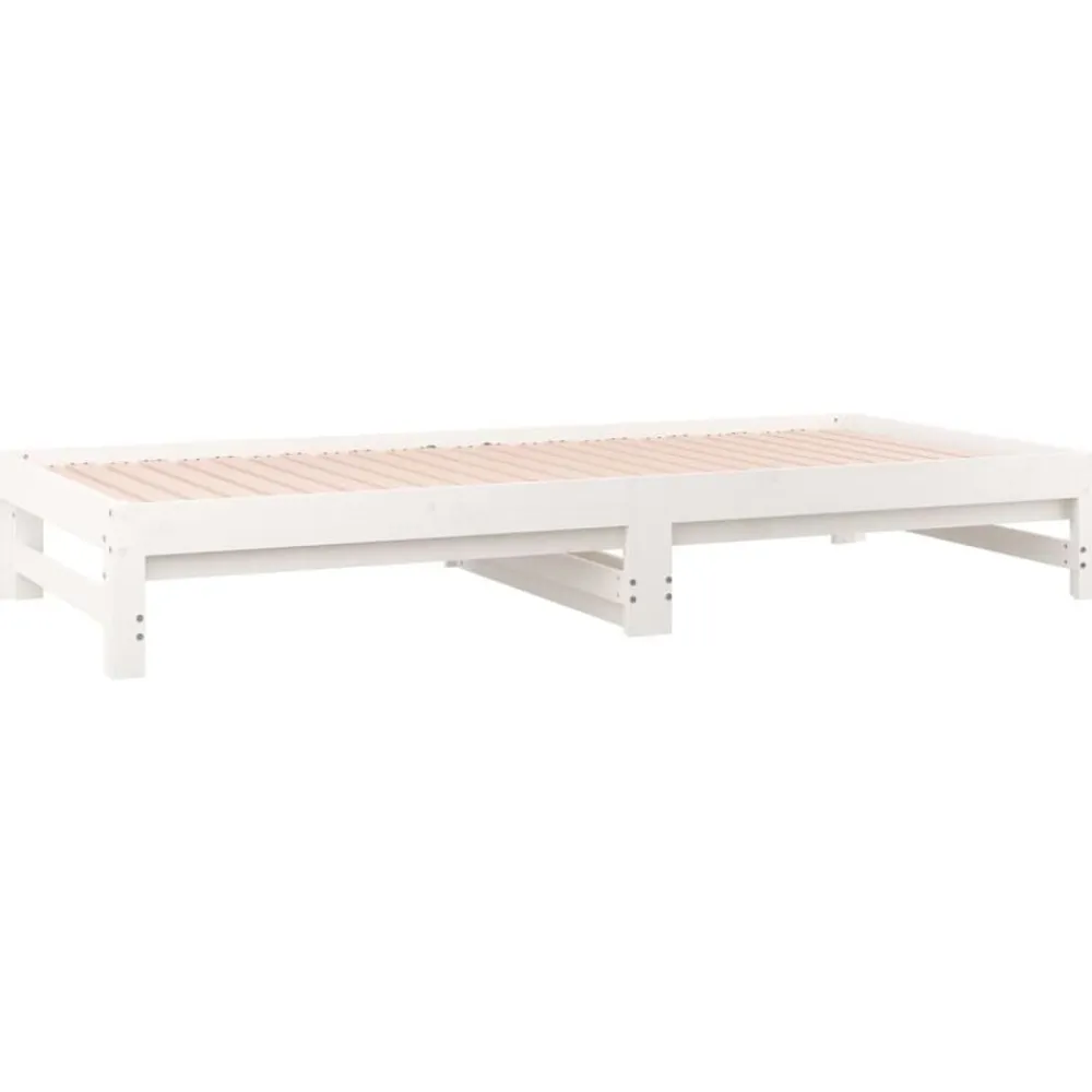 vidaXL Sofá cama extraíble sin colchón 2x(90x200) cm Blanco Sale