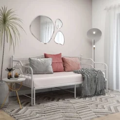 vidaXL Sofá cama extraíble sin colchón metal 90x200cm Blanco