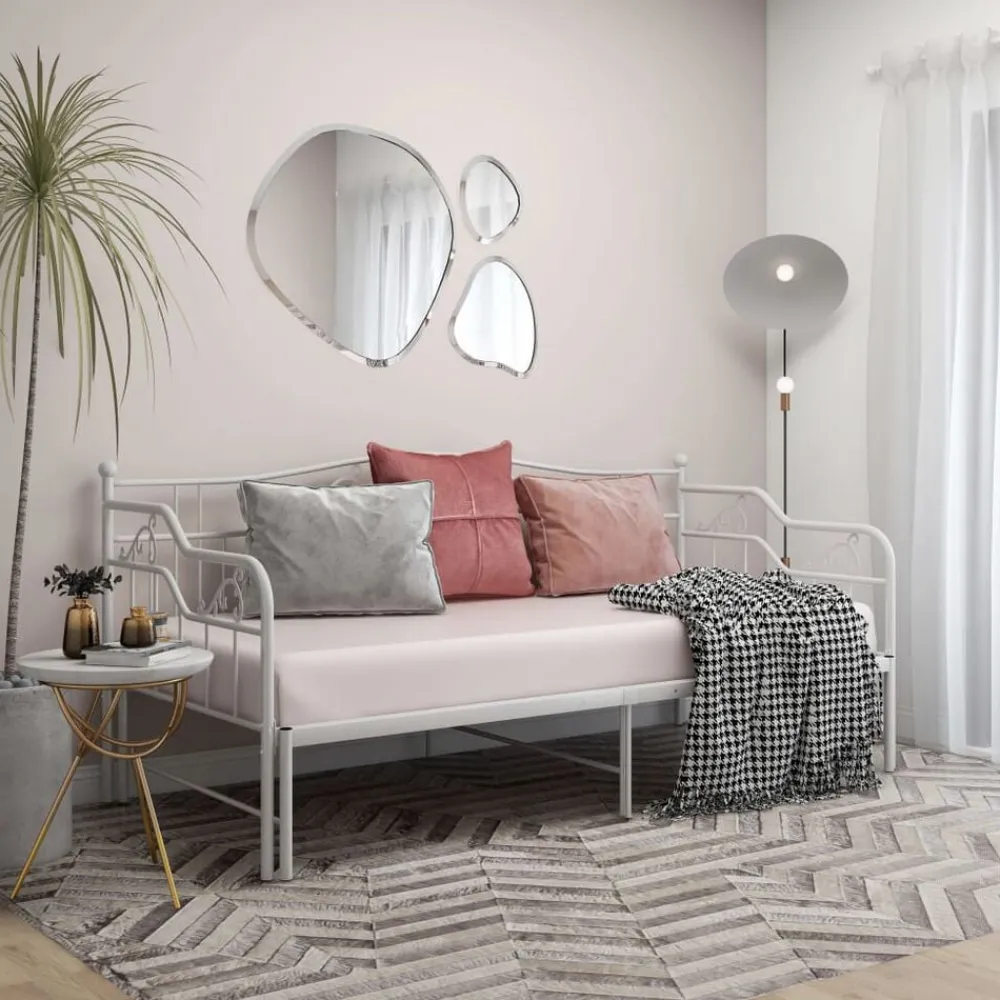 vidaXL Sofá cama extraíble sin colchón metal 90x200cm Blanco