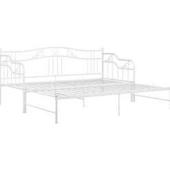 vidaXL Sofá cama extraíble sin colchón metal 90x200cm Blanco