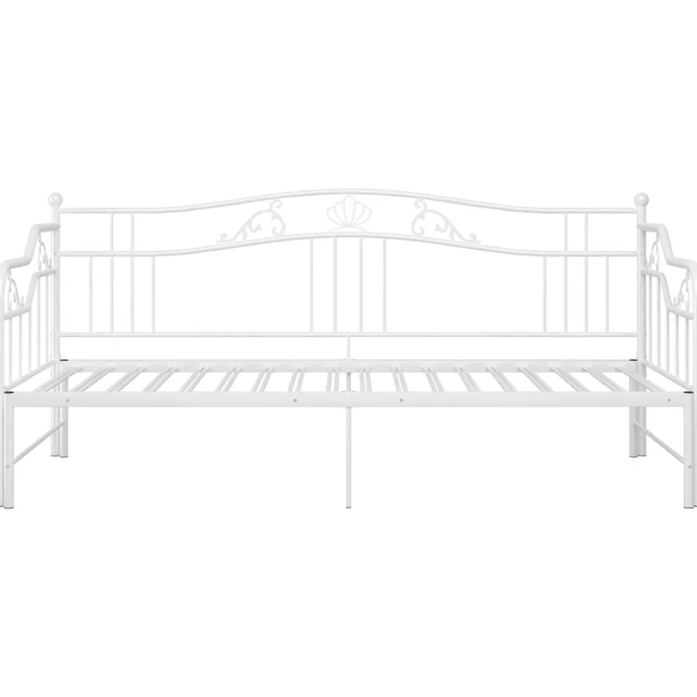 vidaXL Sofá cama extraíble sin colchón metal 90x200cm Blanco