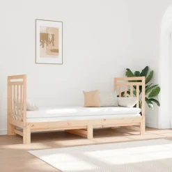 vidaXL Sofá cama extraíble sin colchón 2x(90x190) cm Natural Sale