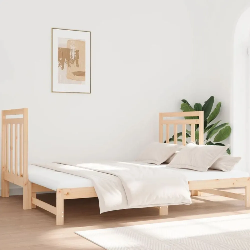 vidaXL Sofá cama extraíble sin colchón 2x(90x190) cm Natural Sale