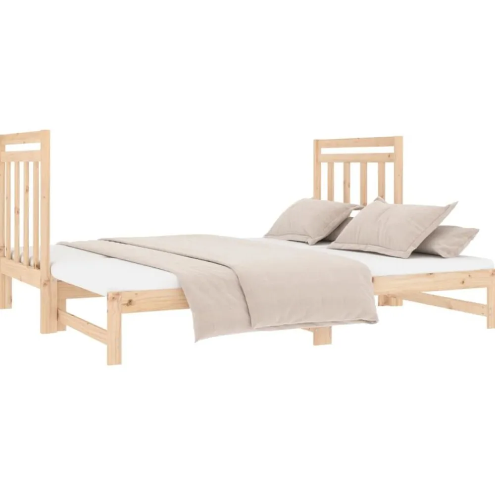 vidaXL Sofá cama extraíble sin colchón 2x(90x190) cm Natural Sale