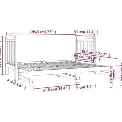 vidaXL Sofá cama extraíble sin colchón 2x(90x190) cm Natural Sale