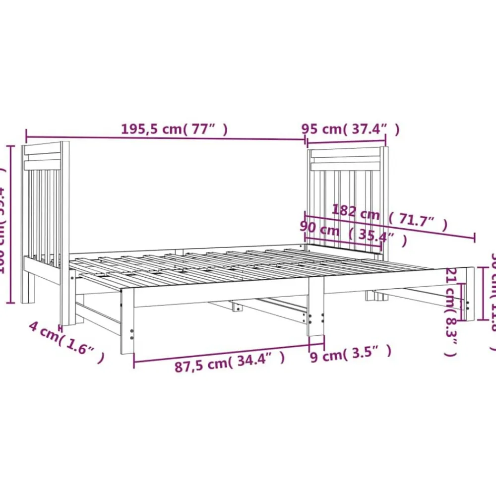 vidaXL Sofá cama extraíble sin colchón 2x(90x190) cm Natural Sale