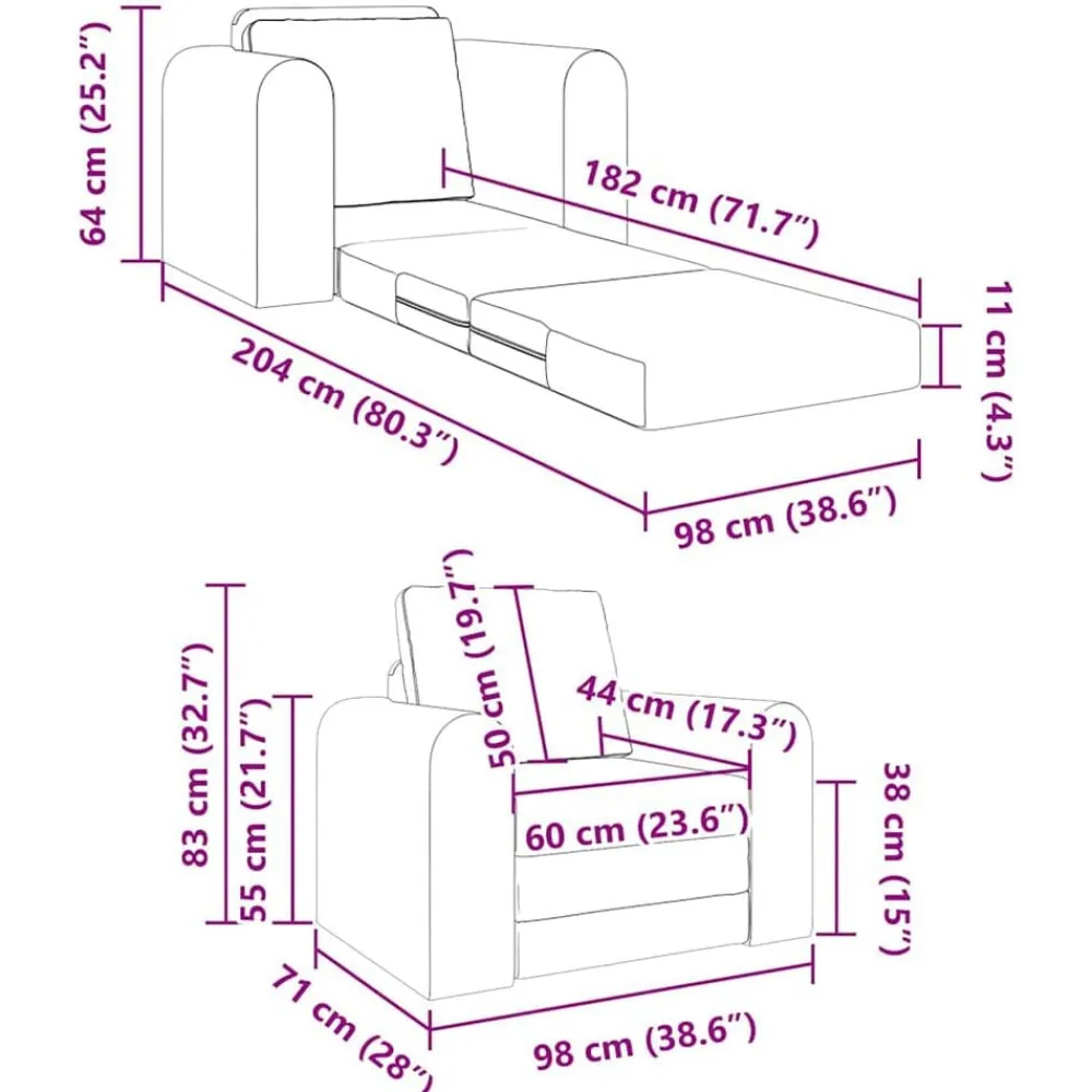 vidaXL Sofá cama 98 x 71 x 83 cm Terciopelo Gris claro Discount