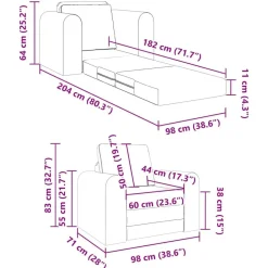 vidaXL Sofás-Sofá cama 98 x 71 x 83 cm tela
