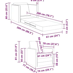 vidaXL Sofás-Sofá cama 74 x 77 x 81 cm Terciopelo
