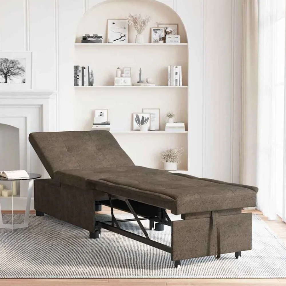 vidaXL Sofá cama 194 x 67 x 82 cm Tela Huahua Gris oscuro Outlet