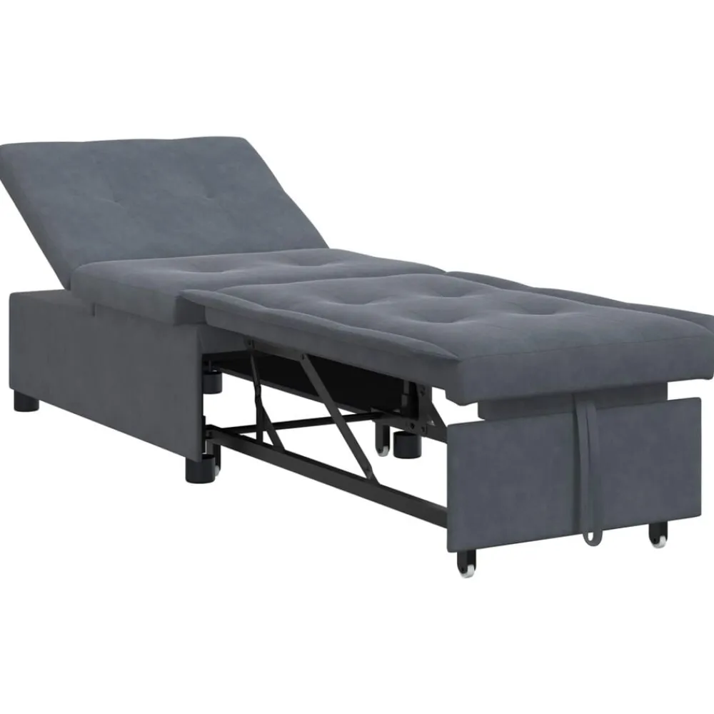 vidaXL Sofá cama 194 x 67 x 82 cm Terciopelo Gris oscuro Sale