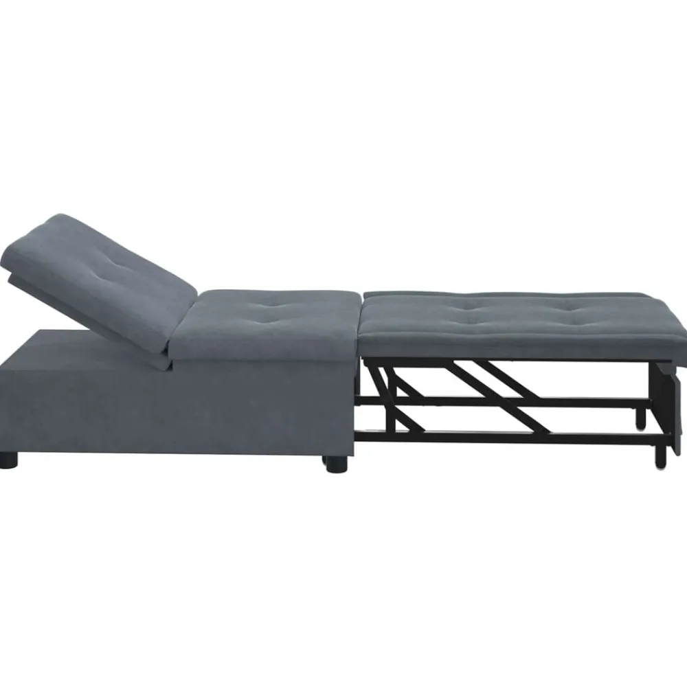 vidaXL Sofá cama 194 x 67 x 82 cm Terciopelo Gris oscuro Sale