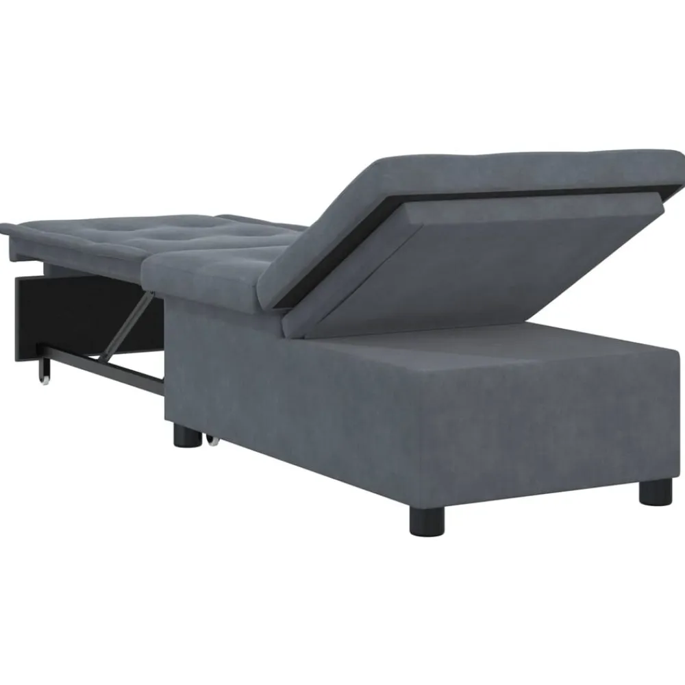 vidaXL Sofá cama 194 x 67 x 82 cm Terciopelo Gris oscuro Sale