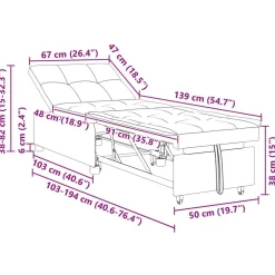 vidaXL Sofá cama 194 x 67 x 82 cm Terciopelo Gris oscuro Sale