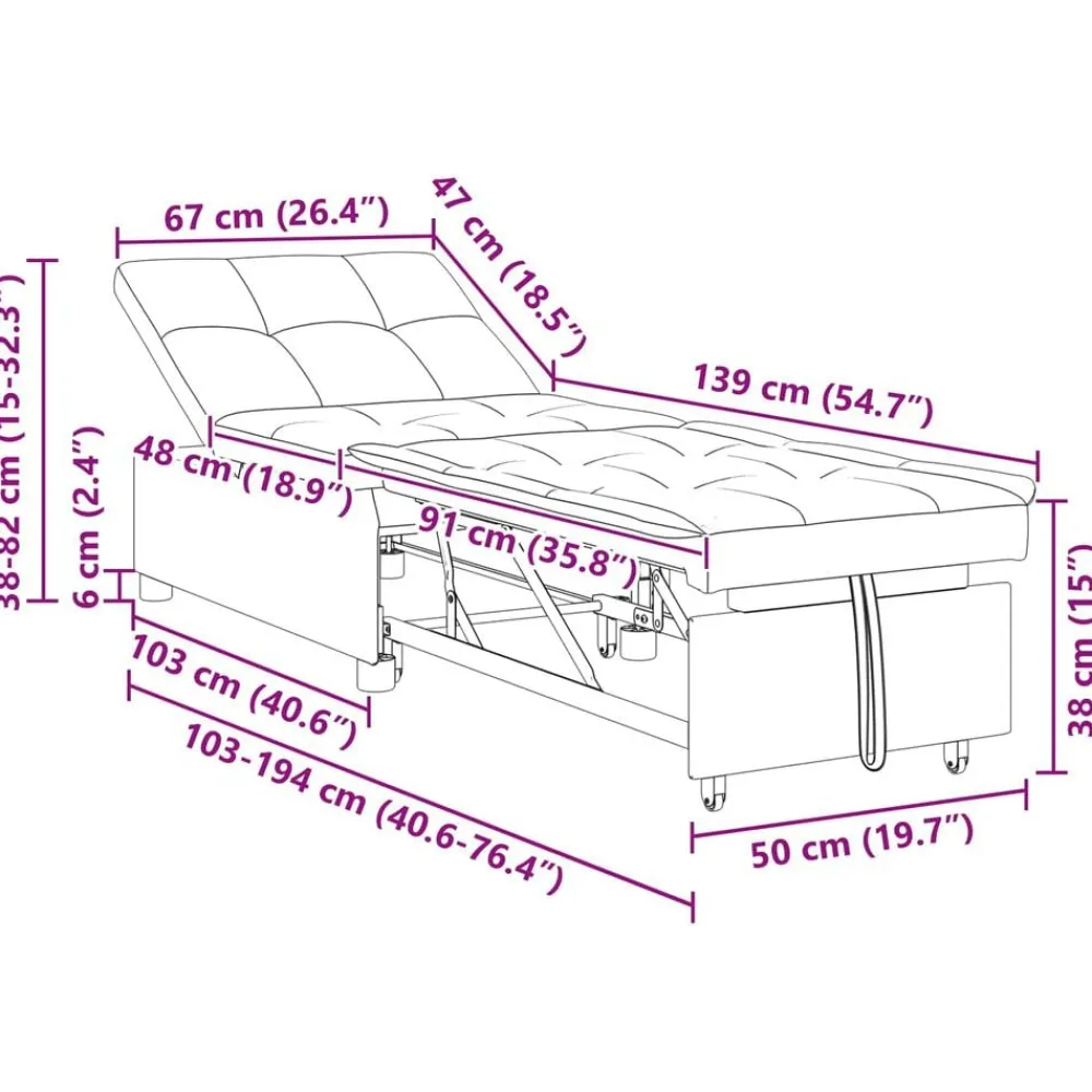 vidaXL Sofá cama 194 x 67 x 82 cm Terciopelo Gris oscuro Sale