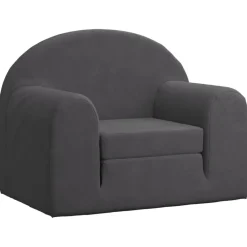 Niños vidaXL Mobiliario Para Bebés Y Niños Pequeños-Sofá cama infantil felpa suave gris