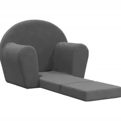 vidaXL Sofá cama infantil felpa suave gris Antracita Discount