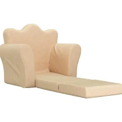 Niños vidaXL Mobiliario Para Bebés Y Niños Pequeños-Sofá cama infantil de felpa suave color