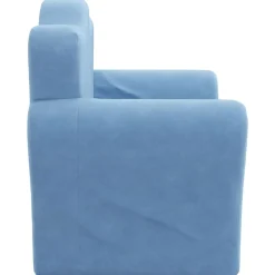 vidaXL Sofá cama infantil felpa suave Azul New