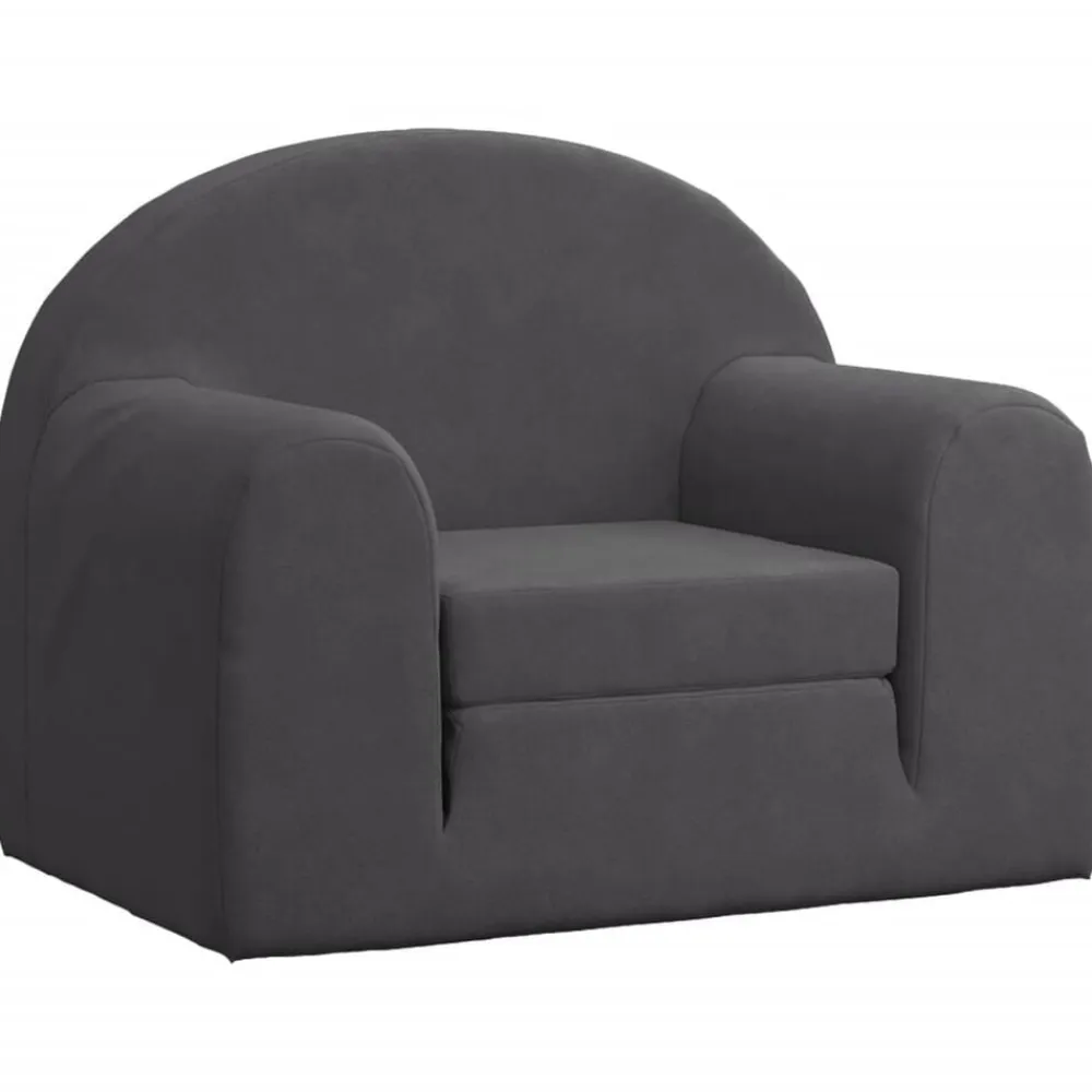 vidaXL Sofá cama infantil felpa suave gris Antracita Best