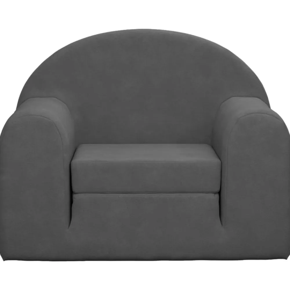 vidaXL Sofá cama infantil felpa suave gris Antracita Best