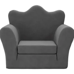 vidaXL Sofá cama infantil felpa suave gris Antracita New