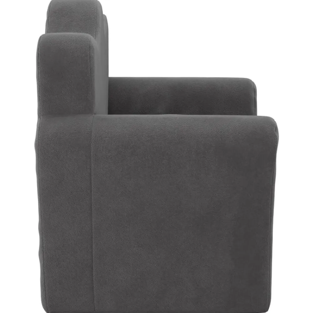vidaXL Sofá cama infantil felpa suave gris Antracita New