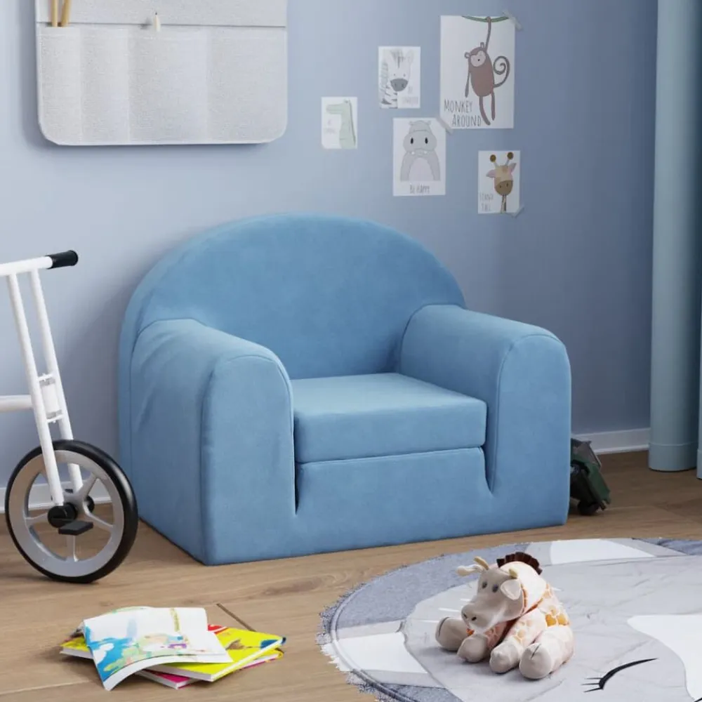 Niños vidaXL Mobiliario Para Bebés Y Niños Pequeños-Sofá cama infantil felpa suave