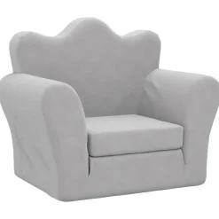 vidaXL Sofá cama infantil felpa suave Gris claro