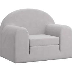 vidaXL Sofá cama infantil felpa suave Gris claro Online