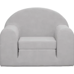 vidaXL Sofá cama infantil felpa suave Gris claro Online