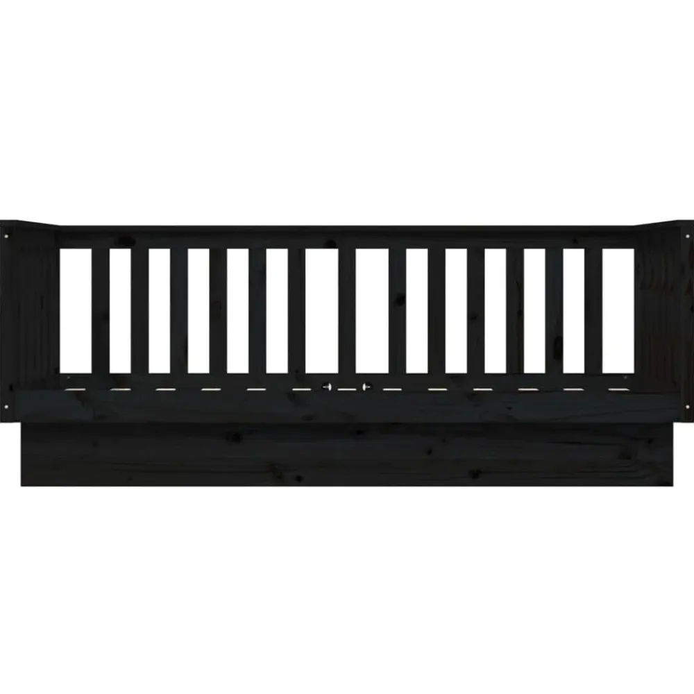 vidaXL Sofá cama madera maciza de pino 75x190 cm Negro New