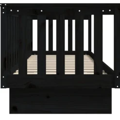 vidaXL Sofá cama madera maciza de pino 75x190 cm Negro New