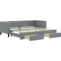 vidaXL Camas Y Accesorios-Sofá cama nido con cajones tela 80x200 cm