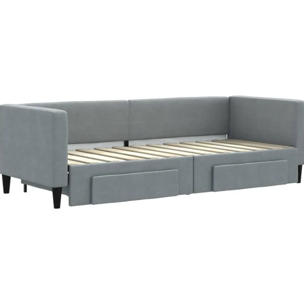 vidaXL Camas Y Accesorios-Sofá cama nido con cajones tela 80x200 cm