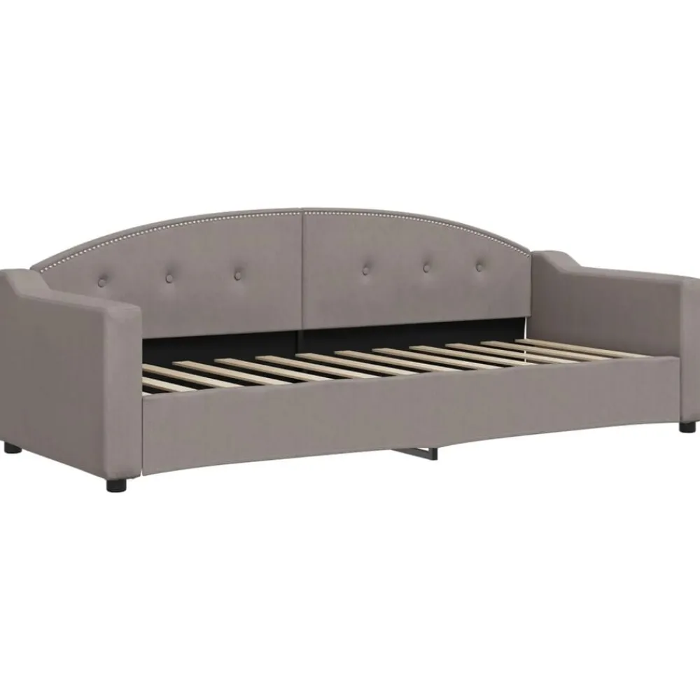 vidaXL Sofá cama nido con cajones tela gris taupe 80x200 cm Taupé Outlet