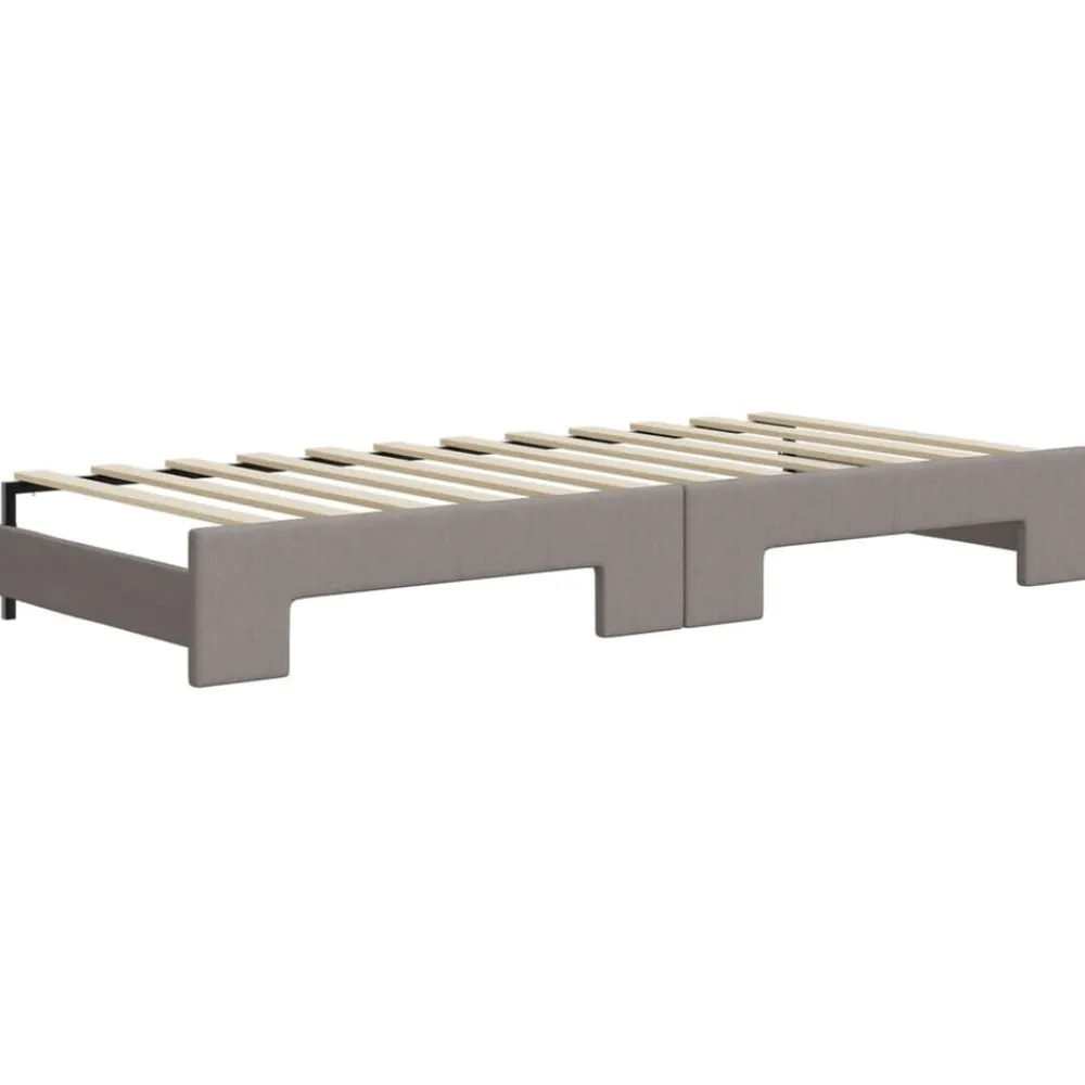 vidaXL Sofá cama nido con cajones tela gris taupe 80x200 cm Taupé Outlet