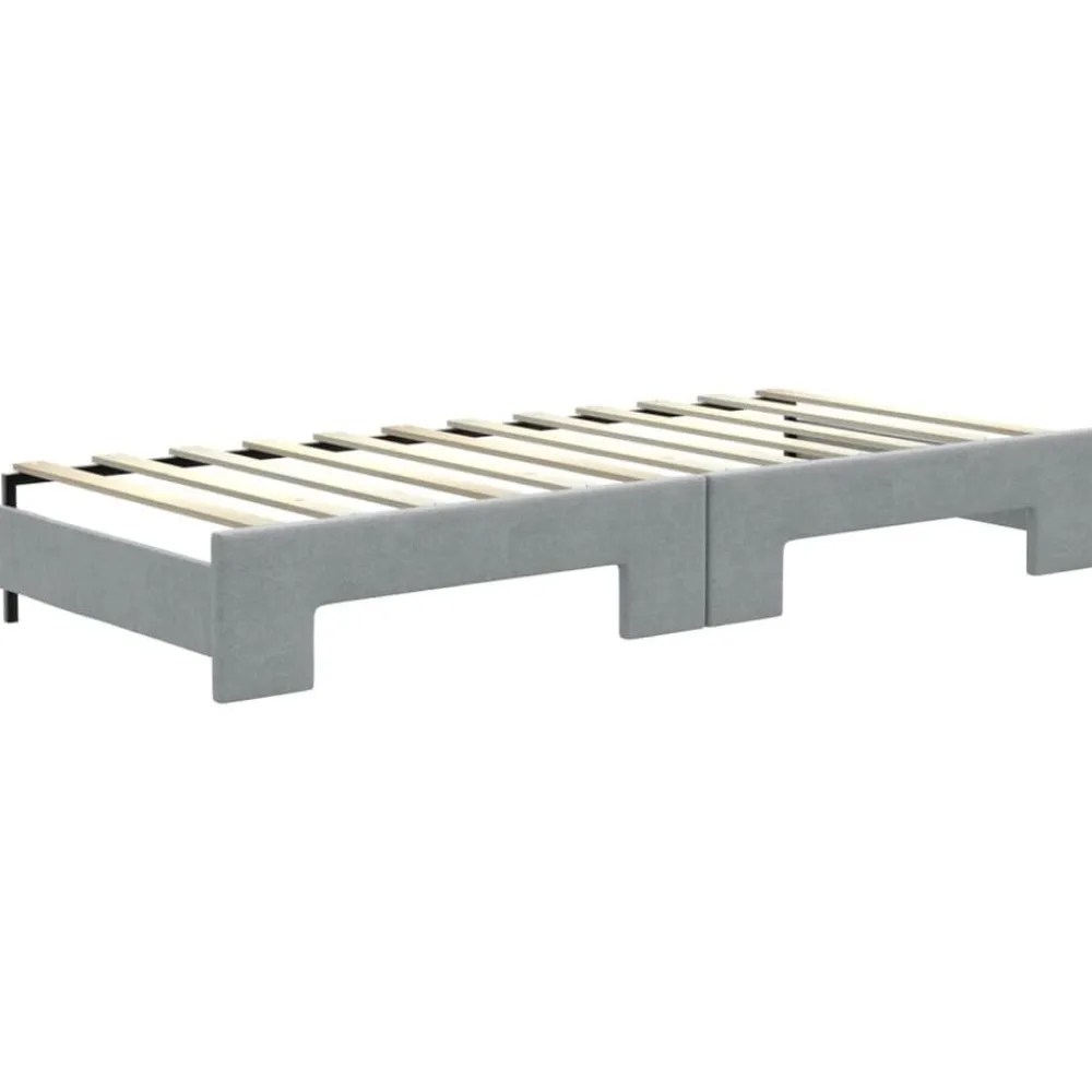 vidaXL Sofá cama nido con cajones tela 80x200 cm Gris claro New