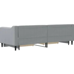 vidaXL Sofá cama nido con cajones tela 80x200 cm Gris claro New
